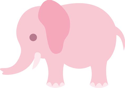 Little Pink Elephant Clip Art - Free Clip Art