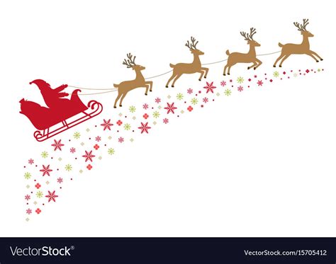 Santa on a sleigh with reindeer Royalty Free Vector Image