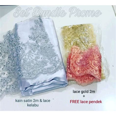 Border Lace & Kain Satin Set Bundle Promo Lebihan Kain | Shopee Malaysia