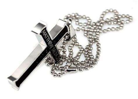 Matthew 16:24,25 Black Cross Necklace TAKE UP YOUR CROSS Bible Verse ...