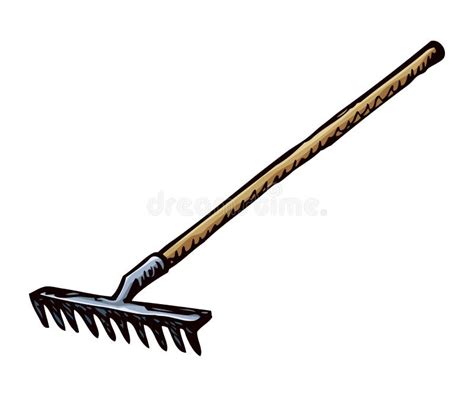 Rake. Vector drawing stock illustration. Image of background - 66713797