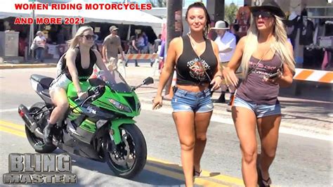 Daytona Bike Week 2021, Lots of Women Riding Motorcycles on Main St ...