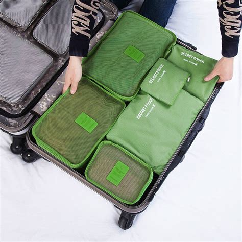 6Pcs Waterproof Travel Bags Clothes Luggage Organizer Pouch Packing ...