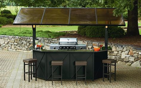 Ty Pennington Style Sunset Beach Hardtop Grill Gazebo Bar with Post ...