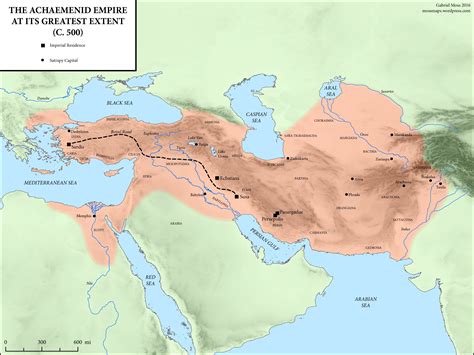 Map of the Persian Empire 500 BC | Persian empire map, Persian empire ...