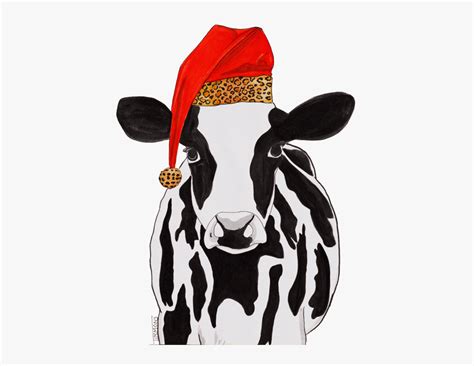 This Is Styling For - Cow With Santa Hat , Free Transparent Clipart ...