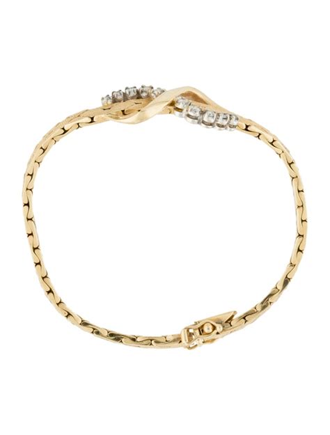 Bracelet 14K Diamond Infinity Link Bracelet - 14K Yellow Gold Link ...