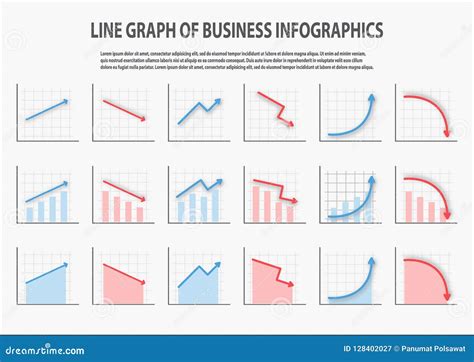 Many Type of Line Chart for Business, Sale Forecast Stock Vector ...