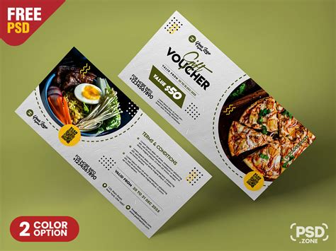 Premium Creative Food Gift Voucher Design Templates PSD - PSD Zone