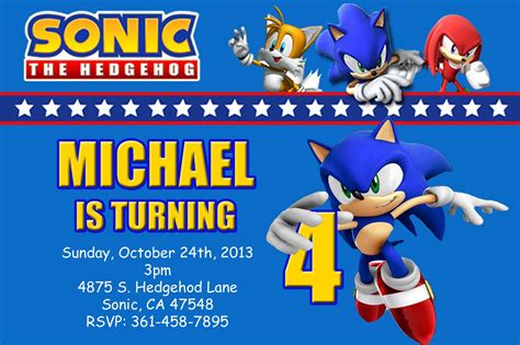 Awesome FREE Template Sonic The Hedgehog Birthday Invitations | Sonic ...