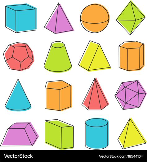 Isometric geometric shapes Royalty Free Vector Image