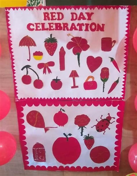 a red day celebration sign hanging on the wall