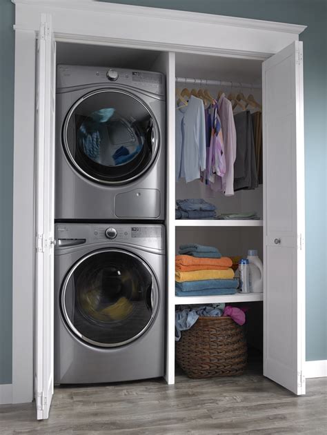 Laundry Room With Stacked Washer Dryer - Image to u