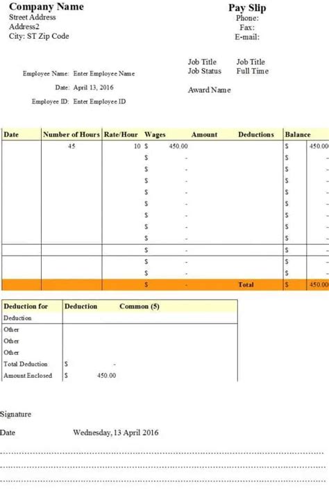 Top 14 Free Payslip Templates – Word Excel Templates