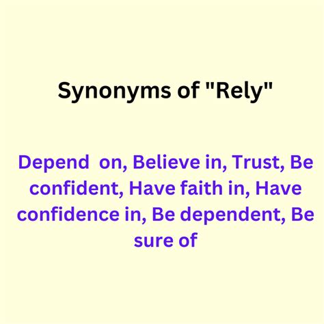 Rely Synonym | Words that may replace the word "rely on"