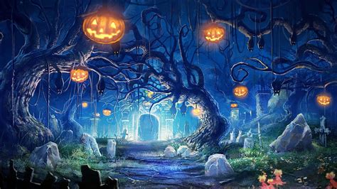 Download Halloween Teams Background Scary Branches | Wallpapers.com