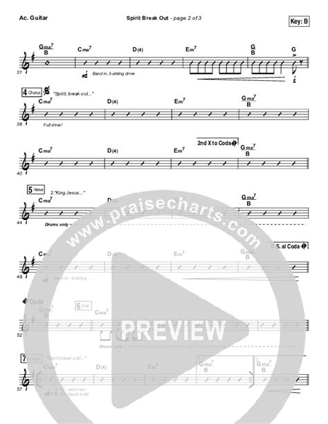 Spirit Break Out Acoustic Guitar Sheet Music PDF (Worship Central ...