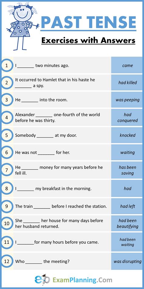 Simple Past Tense Exercises Examplanning Simple Past Tense | Images and ...