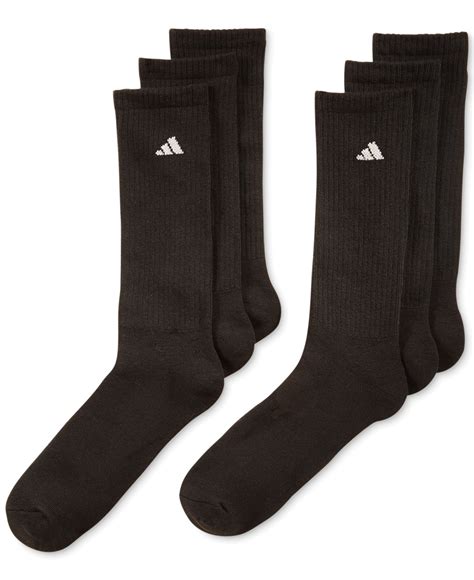 Adidas originals Men's Athletic Performance Crew Socks 6-pack in Black ...