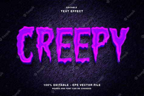 Premium Vector | Creepy editable text effect