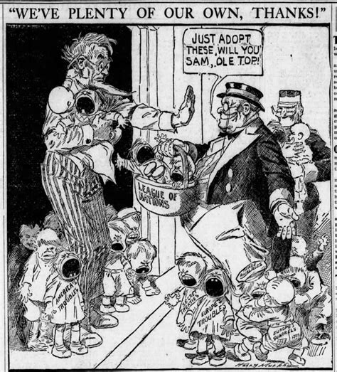 1920 American political cartoon about the League of Nations ...