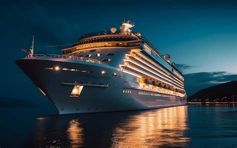 Premium AI Image | A cruise ship is docked at night with the word ...