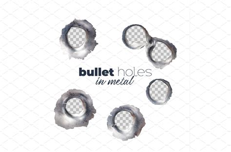 Isolated bullet holes on metal | Texture Illustrations ~ Creative Market