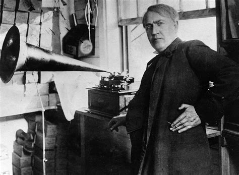 In History – Edison demonstrates phonograph