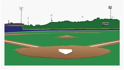 Baseball Field Cartoon - Background Cartoon Baseball Diamond, HD Png ...