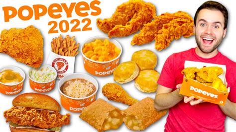 Trying Popeyes ENTIRE 2022 MENU! Chicken, Sandwiches, Sides + Desserts ...