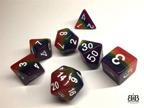 Rainbow Poly Dice Set - Rainbow » Bow & Blade Games