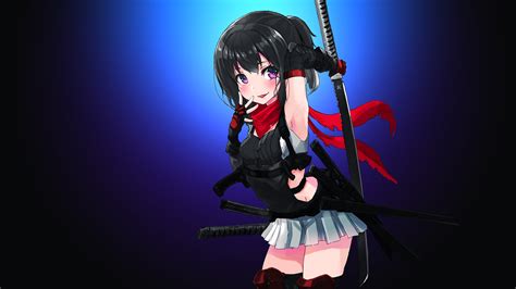 Ninja Girl [4K UHD / 3440x1440 / 2560x1600/1440] : Animewallpaper