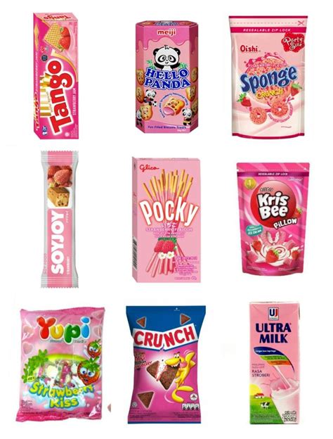 snack warna pink | Menggambar makanan, Ide makanan, Pesta es krim