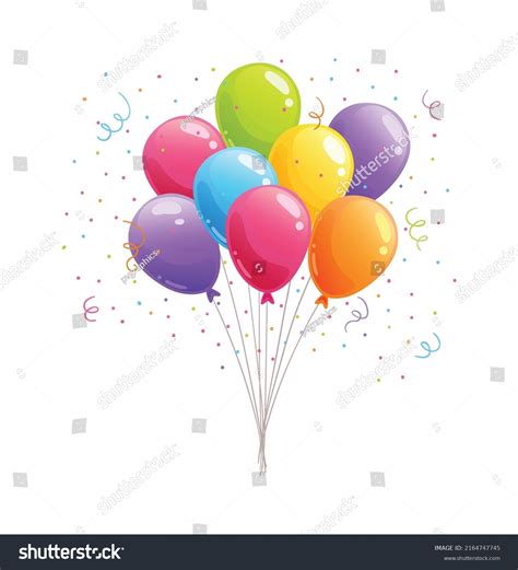 Bunch Balloon Clipart Vector Isolated On Stock Vector (Royalty Free ...