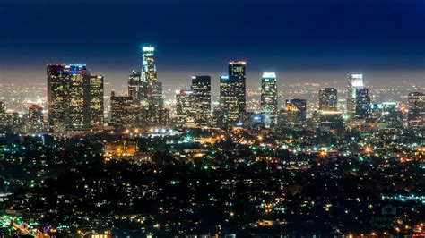 Los Angeles Skyline at night 4K Wallpaper / Desktop Backgr… | Flickr