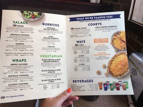 Menu at Skyline Chili fast food, Cincinnati, Winton Rd