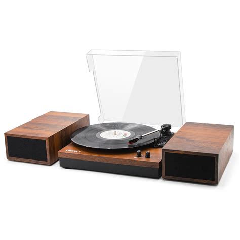 LP&No.1 Bluetooth Vinyl Retro Record Player with External Speakers, 3 ...