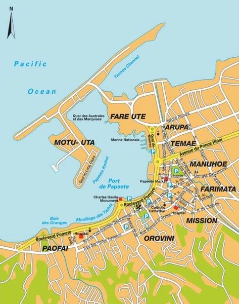 Papeete city Map - tahiti • mappery