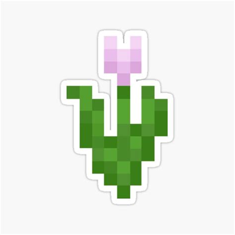 "pink/purple minecraft flower" Sticker for Sale by pixelatery | Redbubble