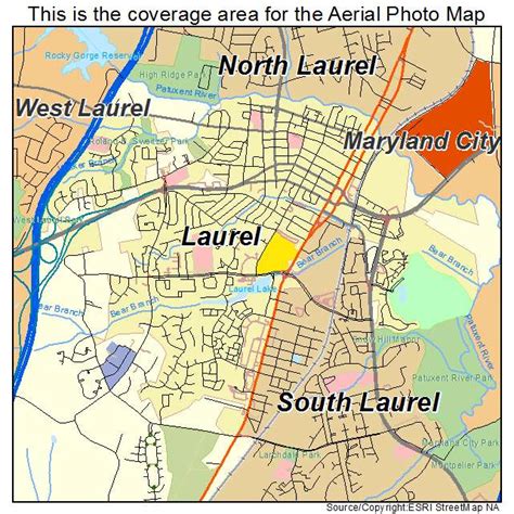 Aerial Photography Map of Laurel, MD Maryland