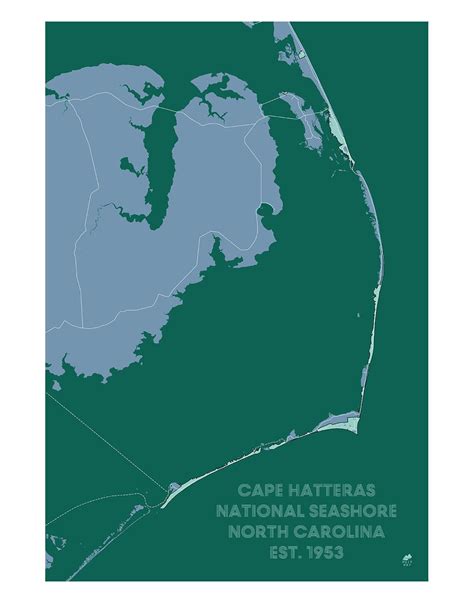 Cape Hatteras National Park Poster | National Park Map | Muir Way ...