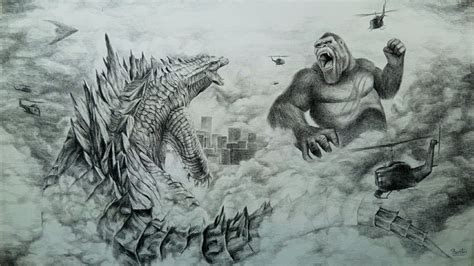 Godzilla Vs. Kong Drawing pencil by Jan Tong