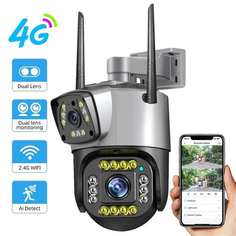 4G Sim Card CCTV PTZ Outdoor Night Vision Color Dual Lens Camera (Code ...