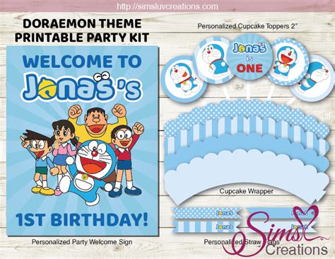 DORAEMON BIRTHDAY PARTY DECORATION KIT | PARTY PRINTABLES – Sims Luv ...