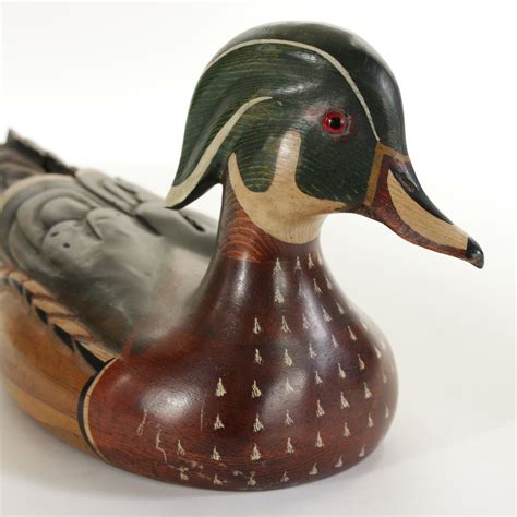 Ducks Unlimited Carved Wooden Duck Decoy by Tom Taber, 1980s | EBTH