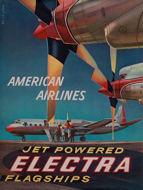 American Airlines Jet Powered Electra Original Travel Poster | David ...