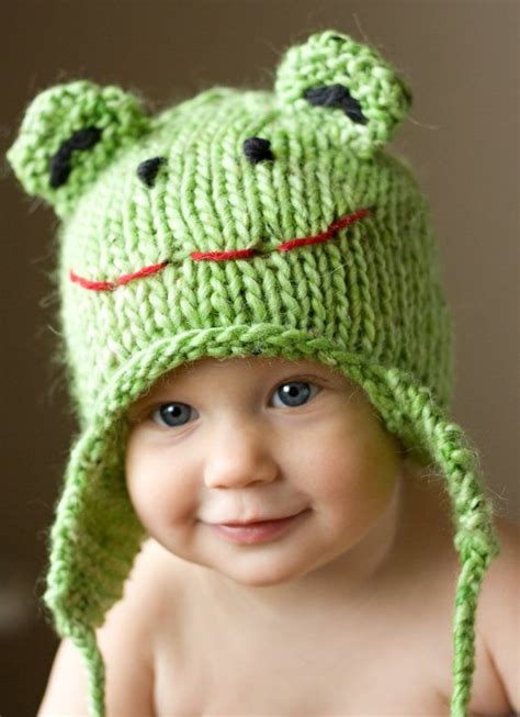 Hand Knit Frog Hat Size 6-18 mos | Etsy | Knitted hats, Knitting, Hat ...