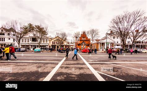 Main Street At Christmas Stockbridge, Massachusetts, USA Stock Photo ...