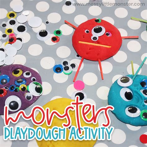 Playdough Monsters Counting Activity - Messy Little Monster