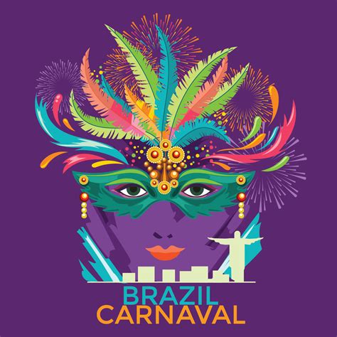 Rio Carnaval festival poster illustration. Brazil night Show Carnaval ...